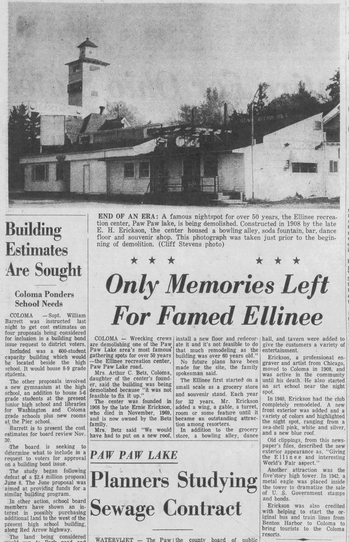 Ellinee Amusement Center - NEWS ARTICLE FROM 17 NOV 1970